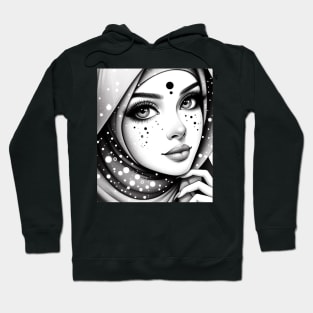 "Éclat Voilé : Beauté Intemporelle aux Yeux Expressifs" Hoodie